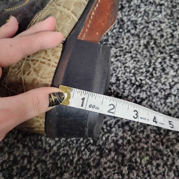 Double H Wingtip Tan & Brown Cowboy Boots, size 9D - Picture 11 of 11